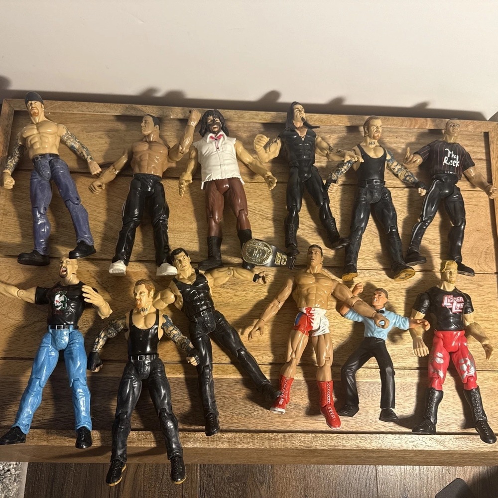 Titan Tron Live Jakks wwf 1999 figures lot of 12 Figures + Belt